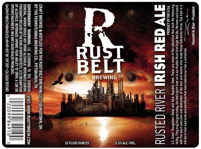 Rust Belt Rusted River Irish Red Ale beer Label Full Size