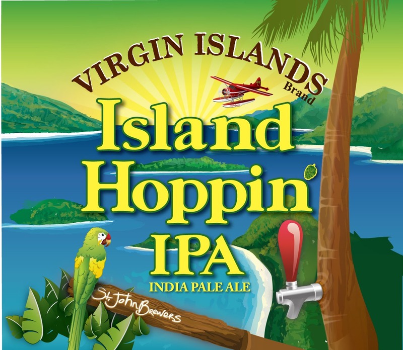 St. John Virgin Islands Island Hoppin beer Label Full Size
