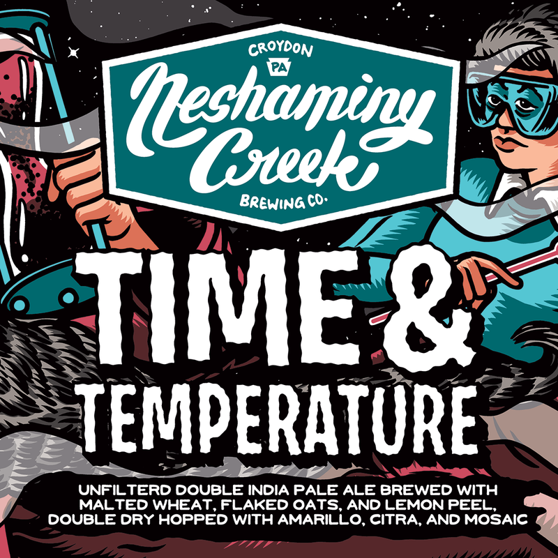 Neshaminy Creek Time & Temperature beer Label Full Size