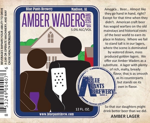 Blue Pants Waders of Grain beer Label Full Size