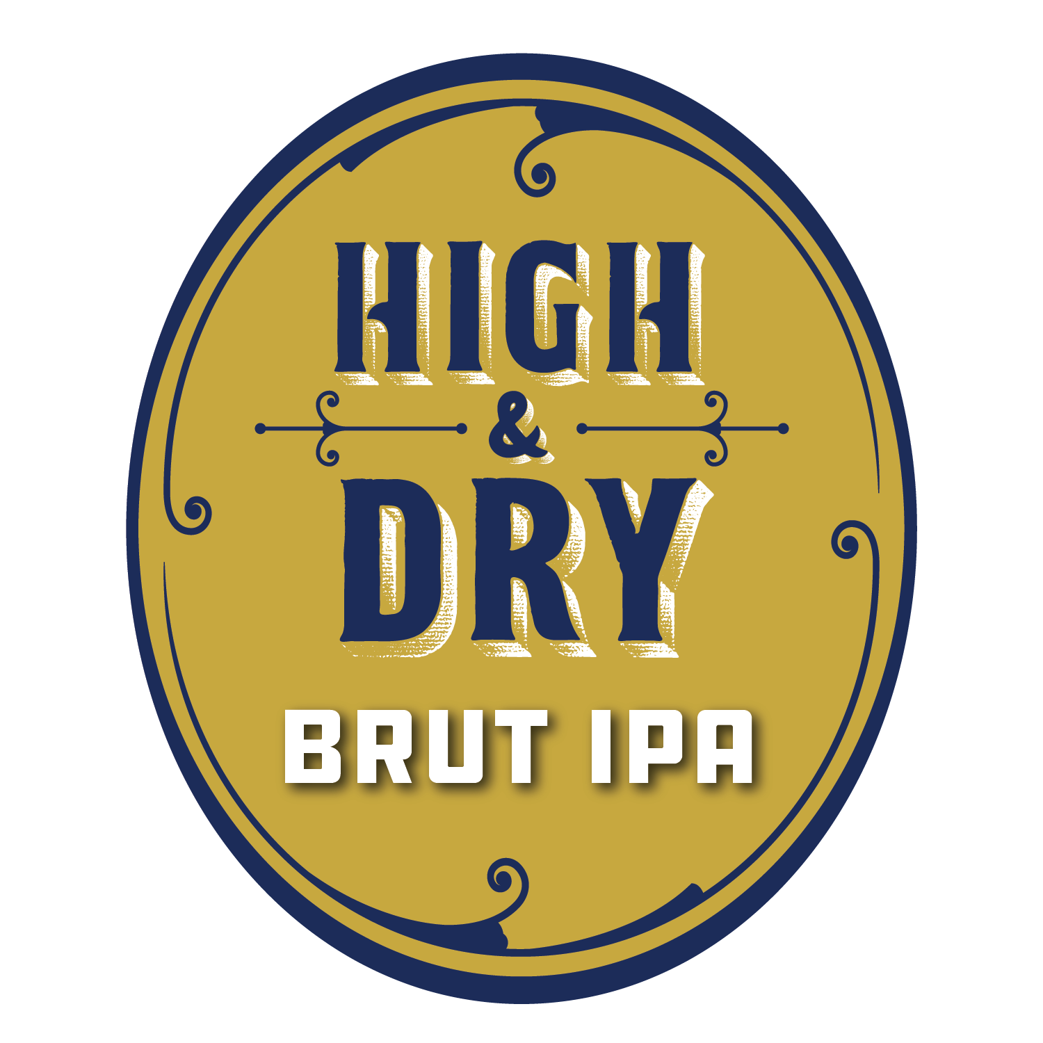 Indeed High & Dry Brut IPA beer Label Full Size