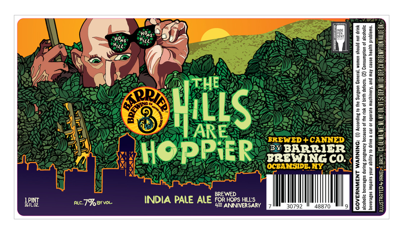 Barrier The Hills Are Hoppier beer Label Full Size