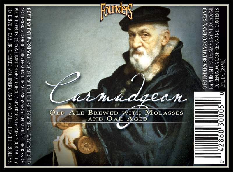 Founders Curmudgeon Old Ale 2012 beer Label Full Size