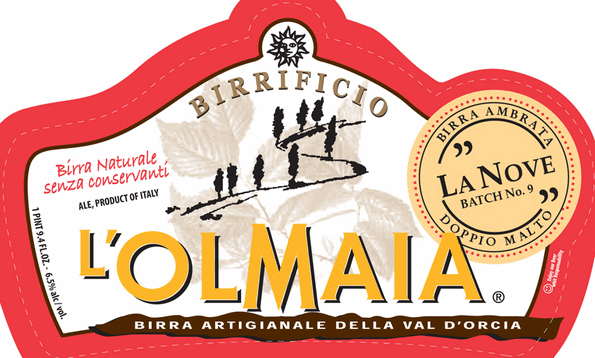 L'Olmaia La "9" (La Nove - Batch No. 9) beer Label Full Size