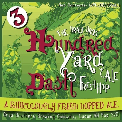 Brau Brothers 100 Yard Dash beer Label Full Size