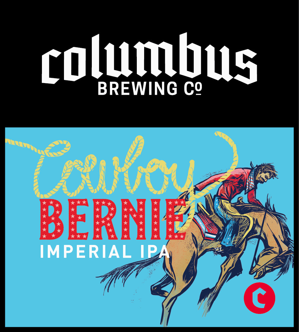 Columbus Cowboy Bernie beer Label Full Size