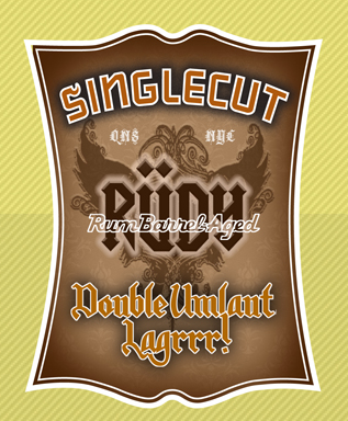 SingleCut Rudy Barrel Aged Double Umlaut Nitro beer Label Full Size
