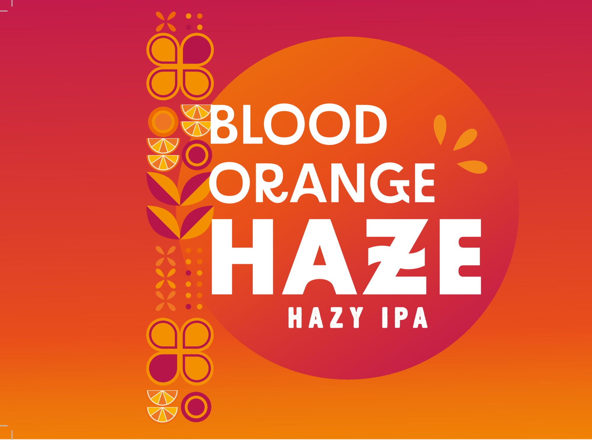 Big Lake Blood Orange Haze beer Label Full Size