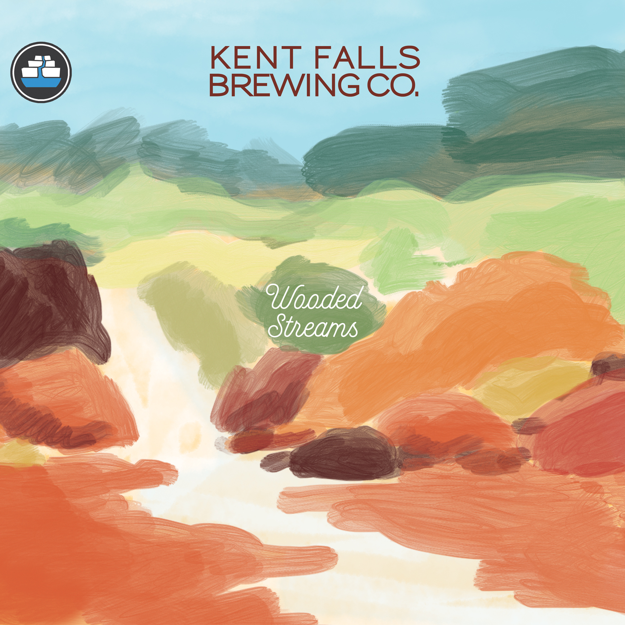 Kent Falls Wooded Streams beer Label Full Size