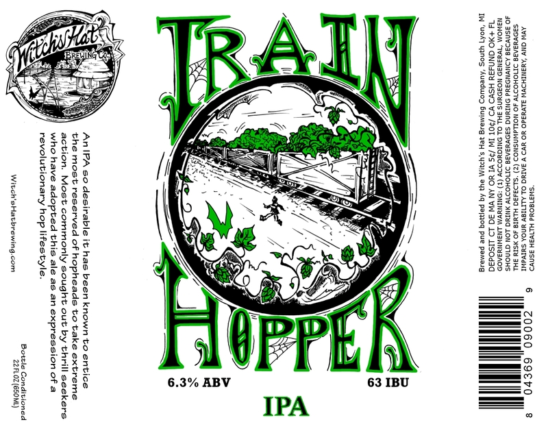 Witch's Hat Barrel Aged Train Hopper beer Label Full Size