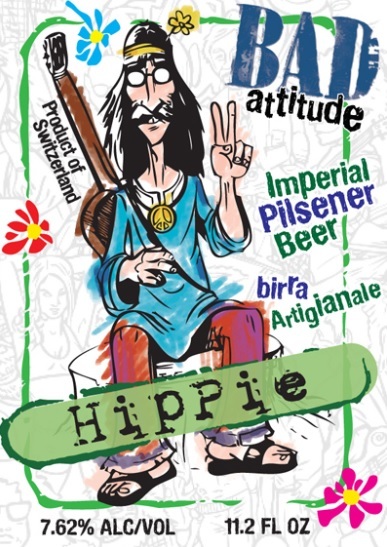 Bad Attitude Hippie beer Label Full Size