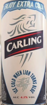Carling Extra Cold beer Label Full Size