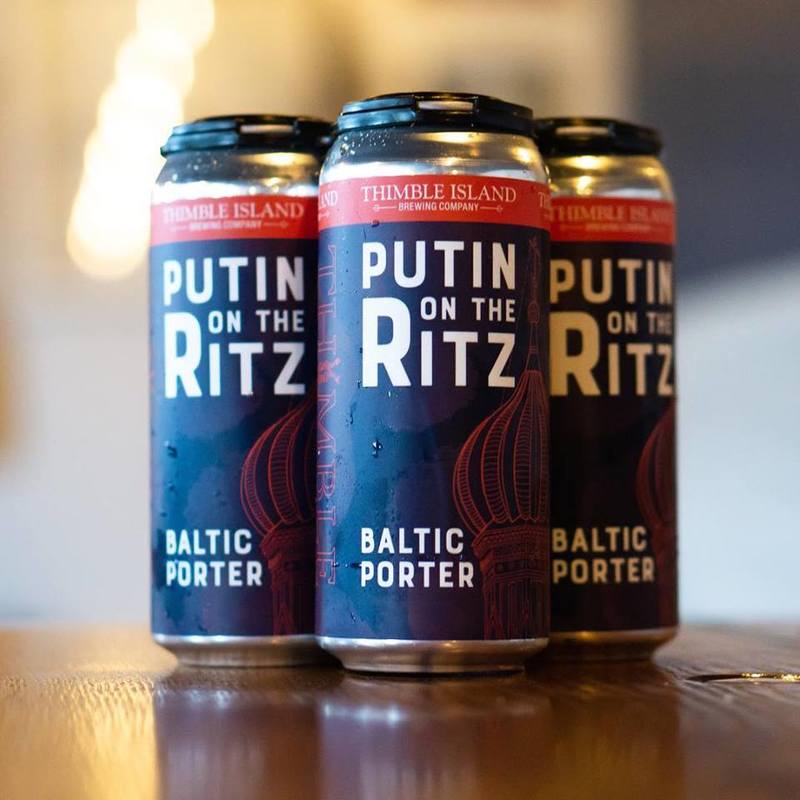 Thimble Island Putin on the Ritz beer Label Full Size