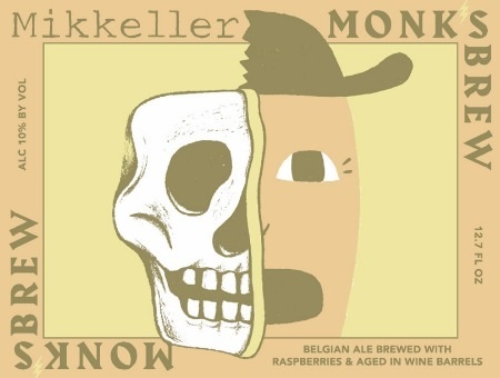 Mikkeller Monk's Brew Red Wine Barrel & Raspberries beer Label Full Size