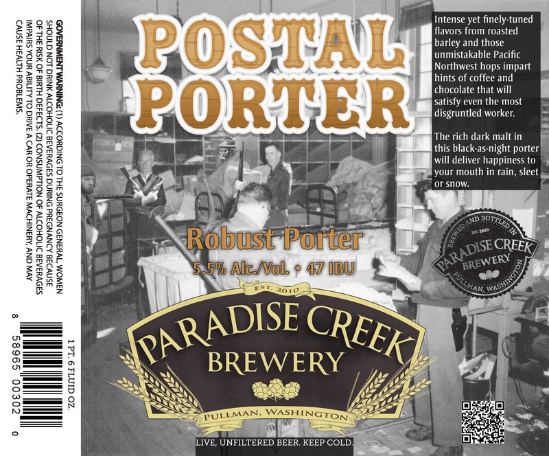 Paradise Creek Postal Porter beer Label Full Size