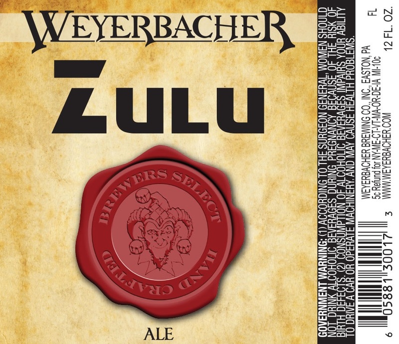 Weyerbacher Zulu beer Label Full Size
