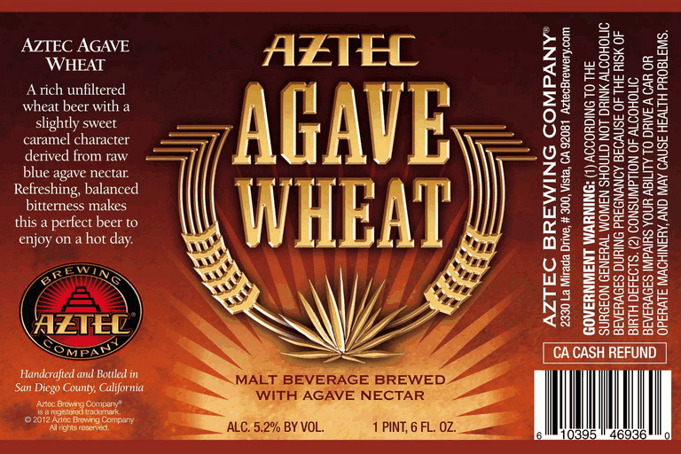 Aztec Agave Wheat beer Label Full Size