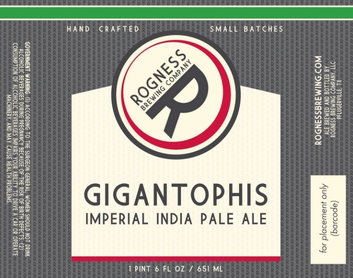 Rogness Gigantophis beer Label Full Size