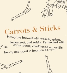 Jackie O's Carrots & Sticks beer Label Full Size