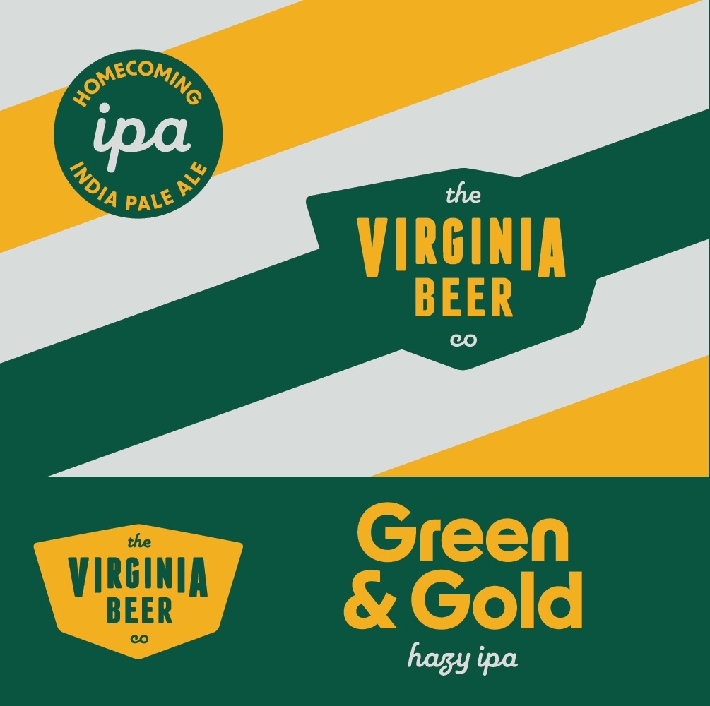 Virginia Beer Co. Green & Gold beer Label Full Size