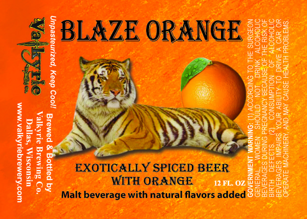 Valkyrie Blaze Orange beer Label Full Size