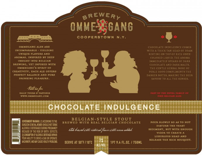 Ommegang Chocolate Indulgence 2011 beer Label Full Size