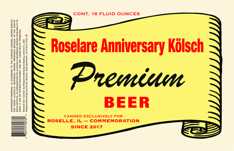 Pollyanna Roselare Anniversary Kölsch beer Label Full Size
