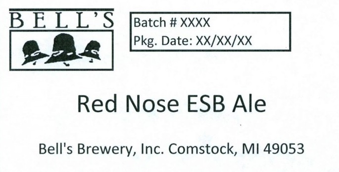Bell's Red Nose ESB beer Label Full Size