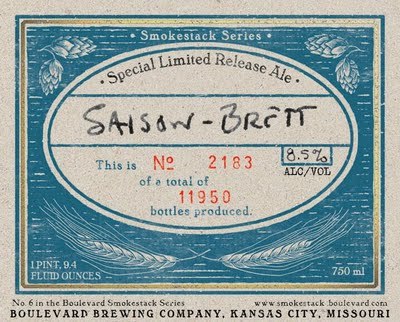 Boulevard Saison Brett 2012 beer Label Full Size