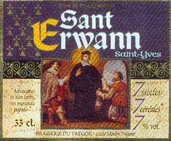 Brasserie de Bretagne Sant Erwann beer Label Full Size