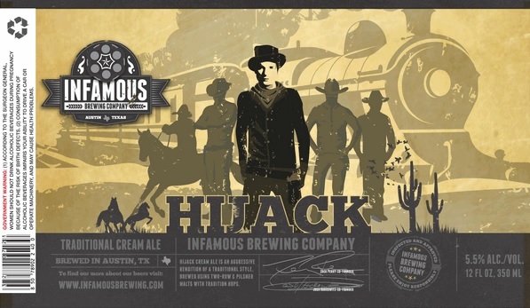 Infamous Hijack Cream Ale beer Label Full Size
