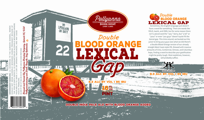 Pollyanna Double Blood Orange Lexical Gap beer Label Full Size