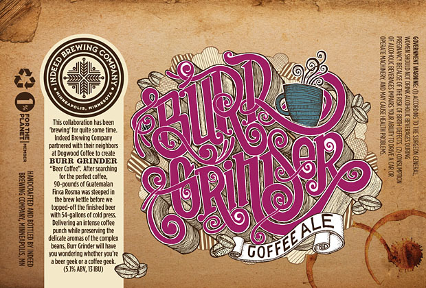 Indeed Burr Grinder beer Label Full Size