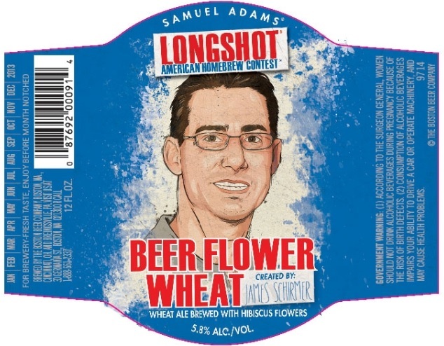 Sam Adams Longshot: Beer Flower Wheat beer Label Full Size