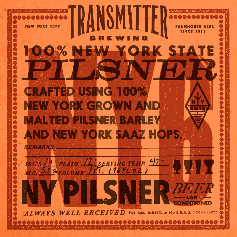 Transmitter NY6 Pilsner beer Label Full Size