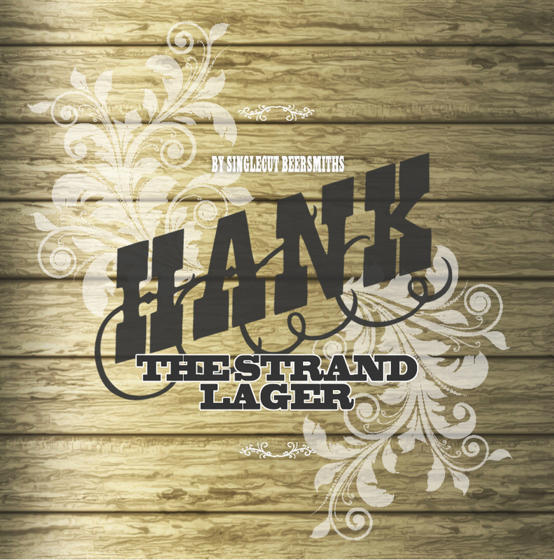 SingleCut Hank The Strand Lager beer Label Full Size