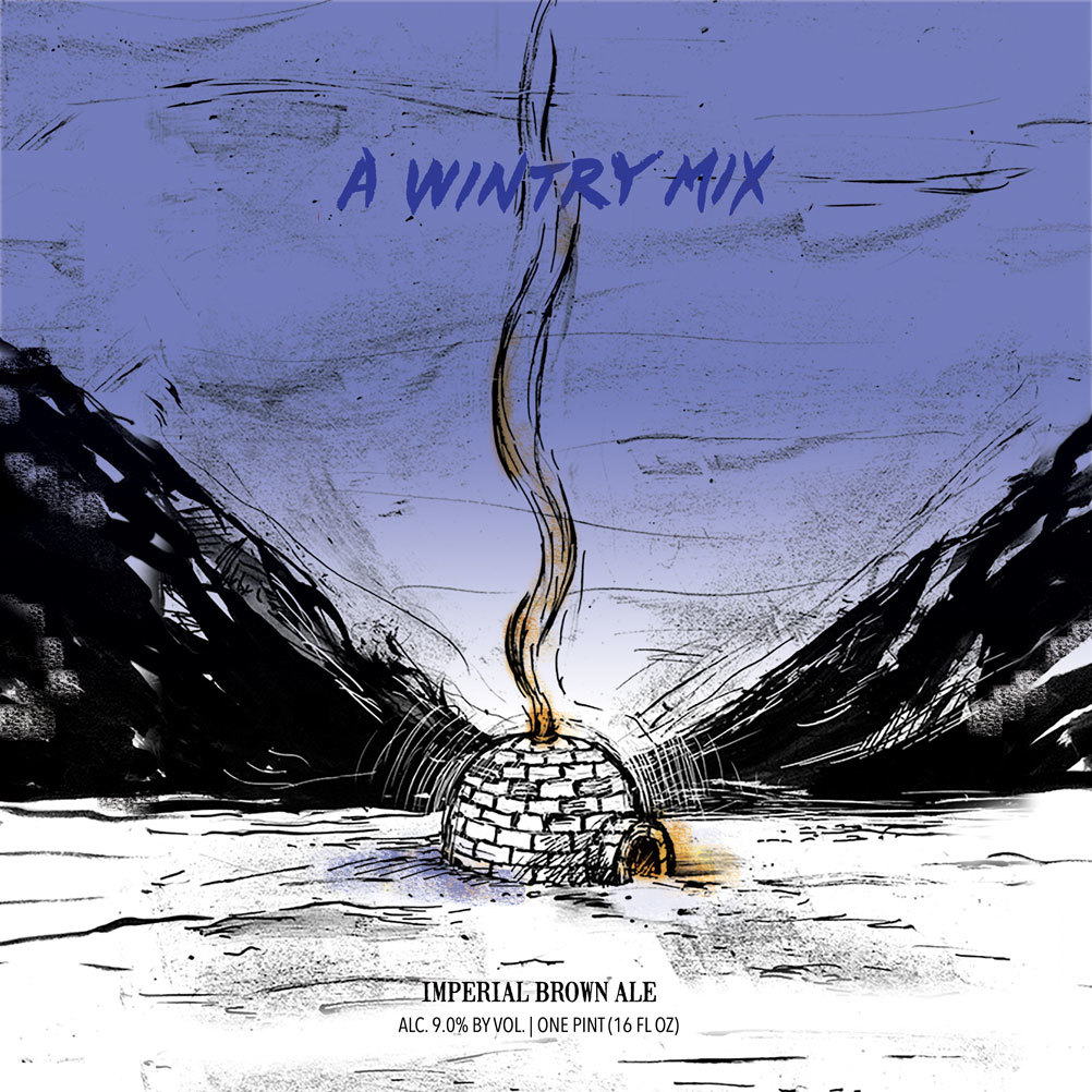 Hop Butcher for the World A Wintry Mix beer Label Full Size