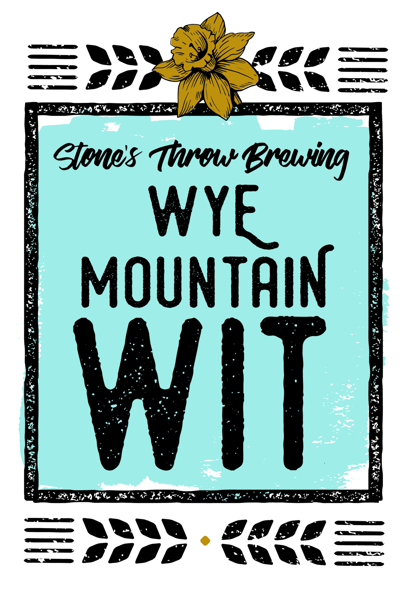 Stone's Throw Wye Mountain Wit beer Label Full Size