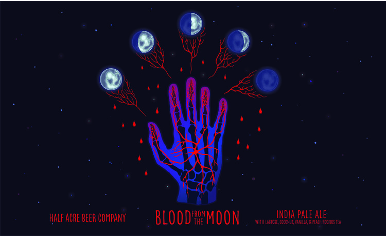 Half Acre Blood From The Moon beer Label Full Size