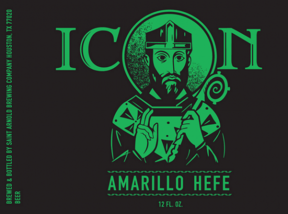 Saint Arnold Icon Green Amarillo Hefe beer Label Full Size