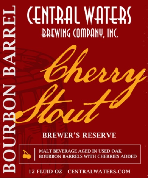 Central Waters Brewer's Reserve Bourbon Barrel Cherry Stout 2017 beer Label Full Size