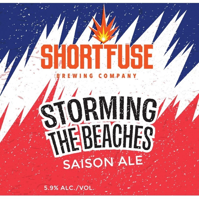 Short Fuse Storming The Beaches beer Label Full Size