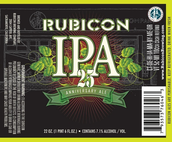 Rubicon 25th Anniversary IPA beer Label Full Size