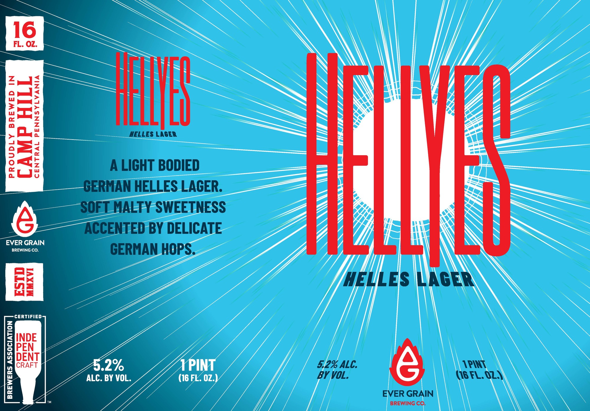 Ever Grain HellYes beer Label Full Size