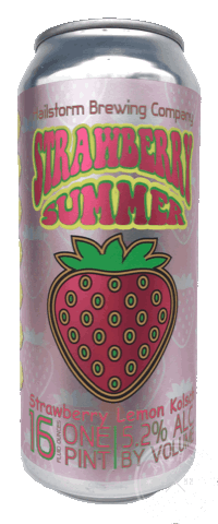 Hailstorm Strawberry Summer beer Label Full Size
