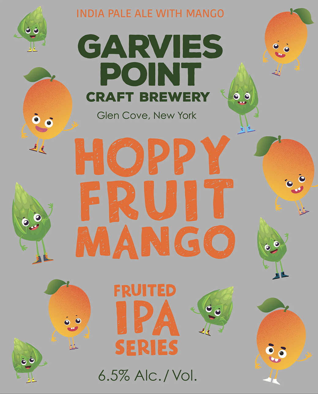 Garvies Point Hoppy Fruit Mango beer Label Full Size