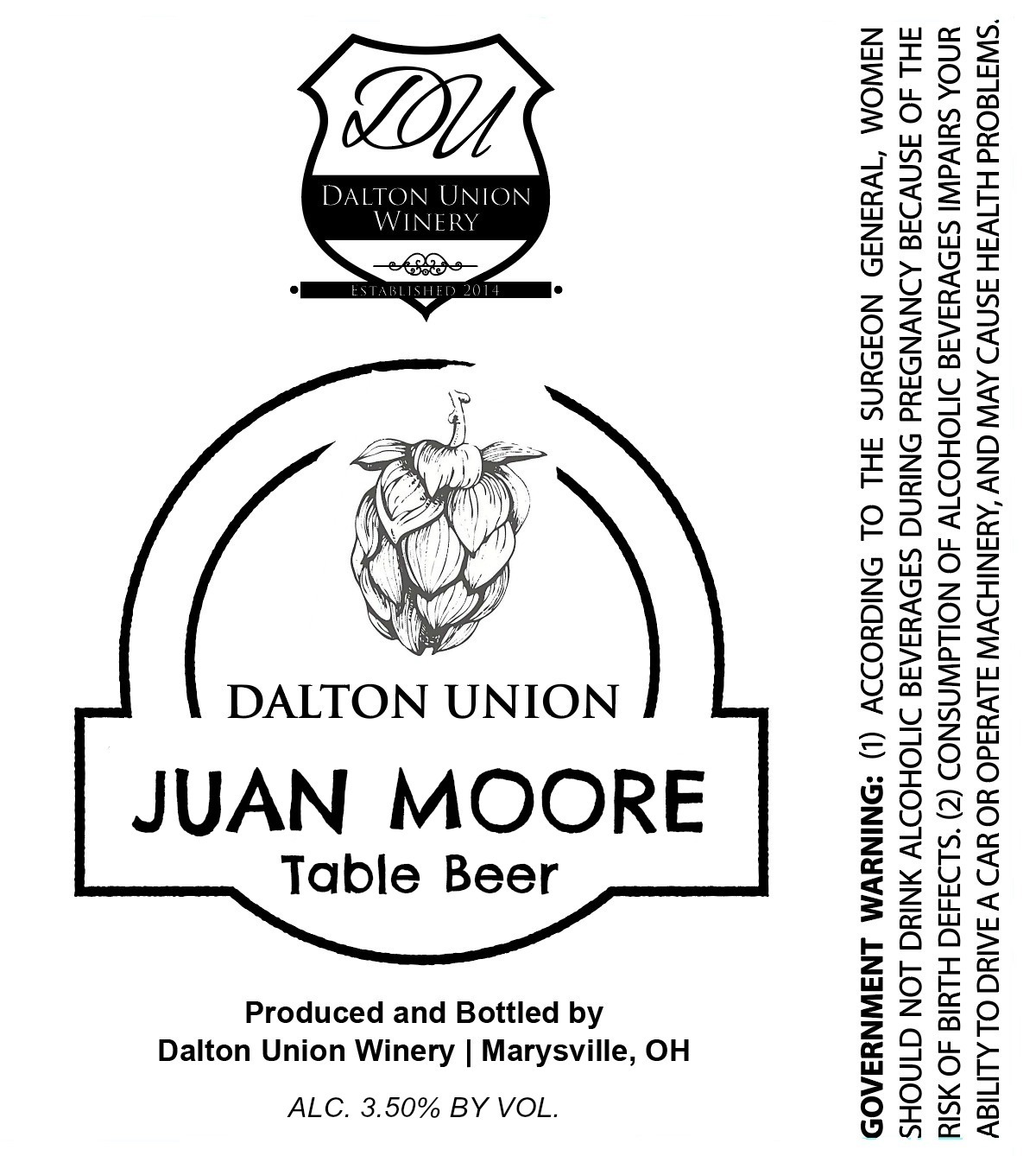 Dalton Union Juan Moore (Table Beer) beer Label Full Size