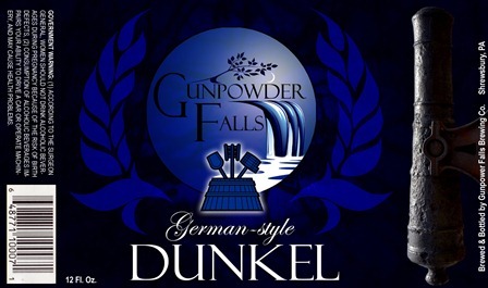 Gunpowder Falls Dunkel beer Label Full Size