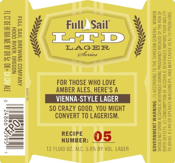 Full Sail LTD Vienna Lager beer Label Full Size