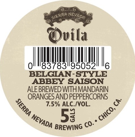Sierra Nevada Ovila Saison w/ Mandarin & Peppercorns beer Label Full Size